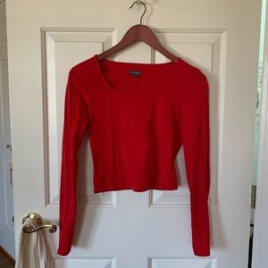 Target Red Square Neck Long sleeve Tee